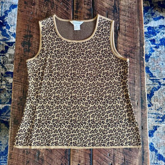 Not For Sale-Exclusively Misook Leopard Cheetah Animal Print Sleeveless Shell - Picture 13 of 14